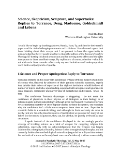 Science, Skepticism, Scripture, and Supertasks