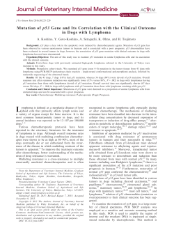 Mutation of p53 Gene and Its Correlation with the Clinical Outcome