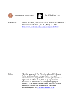 Aldred, Jonathan, "Existence Value, Welfare and Altruism