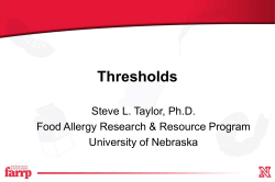 Allergen Threshold Efforts