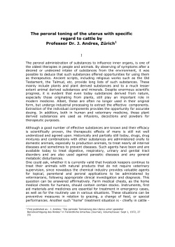 The peroral toning of the uterus with specific regard to cattle by