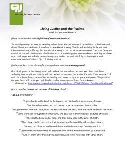 Emotional Poverty and Psalm 107