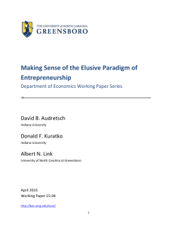 Making Sense of the Elusive Paradigm of Entrepreneurship