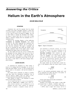 Helium in the Earth`s Atmosphere - Creation Ministries International