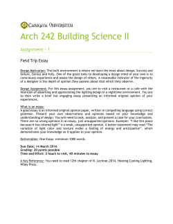 Arch 242 Building Science II