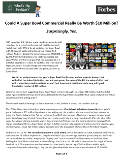 Could A Super Bowl Commercial Really Be Worth $10 Million