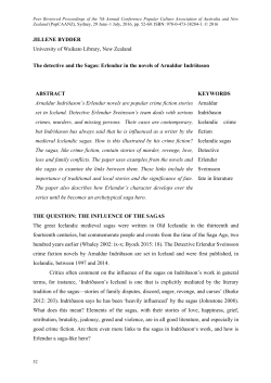 `The detective and the Sagas: Erlendur in the novels of Arnaldur