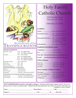 February 21, 2016 - Holy Family Catholic Church | Dale City, VA