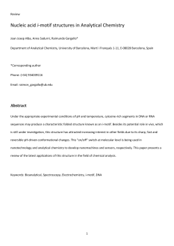 Nucleic acid i-motif structures in Analytical Chemistry