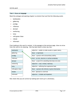 Artemis Fowl by Eoin Colfer Activity pack
