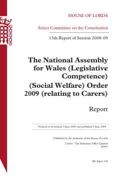 The National Assembly for Wales (Legislative Competence) (Social