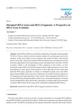 Disrupted tRNA Genes and tRNA Fragments