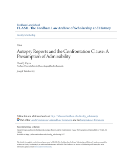 Autopsy Reports and the Confrontation Clause