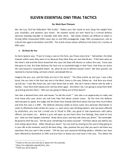 eleven essential dwi trial tactics