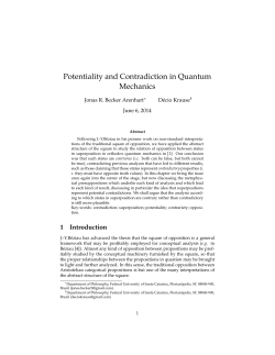 Potentiality and Contradiction in Quantum Mechanics - Philsci