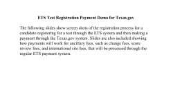 ETS Test Registration Payment Demo for Texas.gov The following