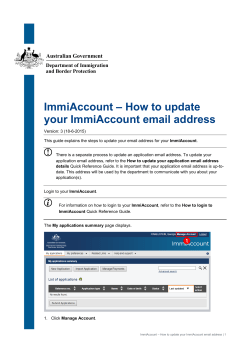ImmiAccount &ndash; How to update your ImmiAccount email address