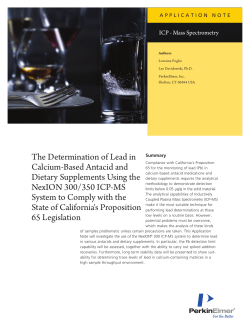 The Determination of Lead in Calcium-Based Antacid