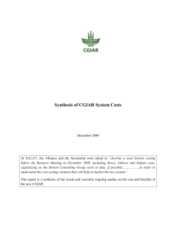 Synthesis of CGIAR System Costs
