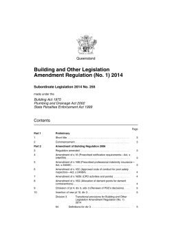 Building and Other Legislation Amendment Regulation (No. 1) 2014