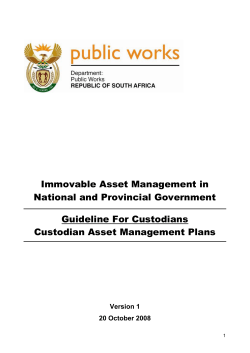 Immovable Asset Management in National and Provincial