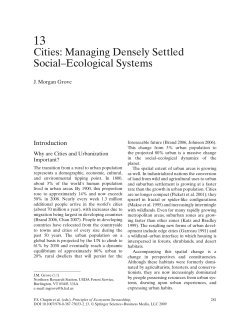Cities: Managing Densely Settled Social&ndash;Ecological Systems