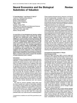 Review Neural Economics and the Biological Substrates of Valuation
