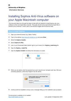 Installing Sophos Anti-Virus software on your