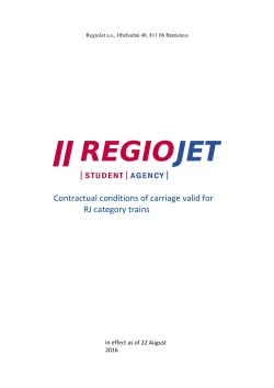 Contractual conditions of carriage valid for RJ category trains