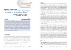 Beyond the cellulose: Oxygen isotope composition of plant lipids as