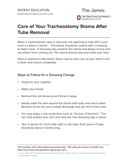 Care of Your Tracheostomy Stoma After Tube Removal