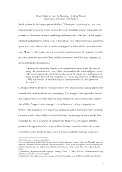 How Children Learn the Meanings of Moral Words