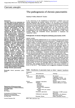 The pathogenesis of chronic pancreatitis.