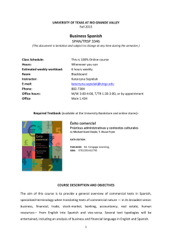 Business Spanish - University of Texas Rio Grande Valley