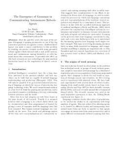 The Emergence of Grammar in Communicating Autonomous