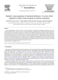Students` misconceptions of statistical inference: A review of the