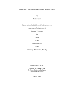 Identification Crises: Victorian Women and Wayward Reading By