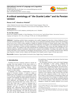 A critical semiology of &ldquo;the Scarlet Letter&rdquo;