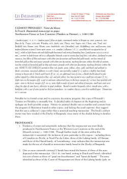 CL&Eacute;MENT PRINSAULT, Trait&eacute; du blason In French, illuminated