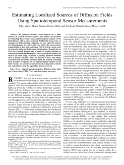 Estimating Localized Sources of Diffusion Fields Using