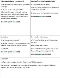 Columbian Exchange (Introduction) Brief Definition/description of