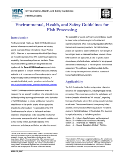 Environmental, Health, and Safety Guidelines for Fish Processing