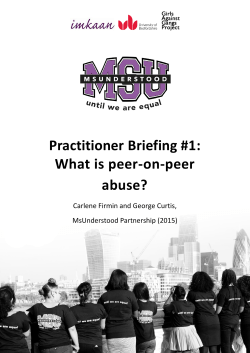 Practitioner Briefing #1: What is peer-on-peer abuse?