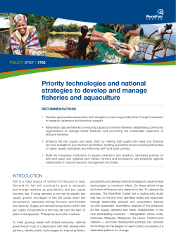 Priority technologies and national strategies to develop and manage