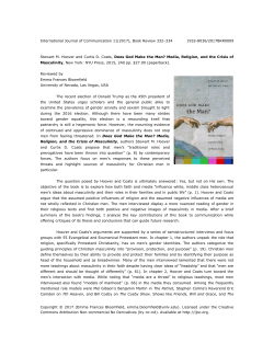 Stewart M. Hoover and Curtis D. Coats, Does God Make the Man