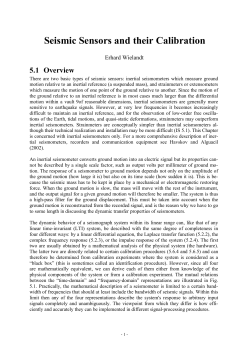 Seismic Sensors and their Calibration