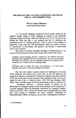THE ROLE OF THE L1 IN THE ACQUISITION AND USE OF