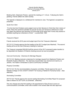 Meeting Clerk, Stephanie Preston, opened the meeting at 11: 40 am