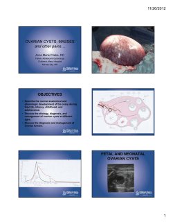 OVARIAN CYSTS, MASSES and other pains&hellip;
