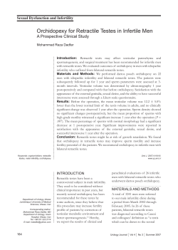 Orchidopexy for Retractile Testes in Infertile Men